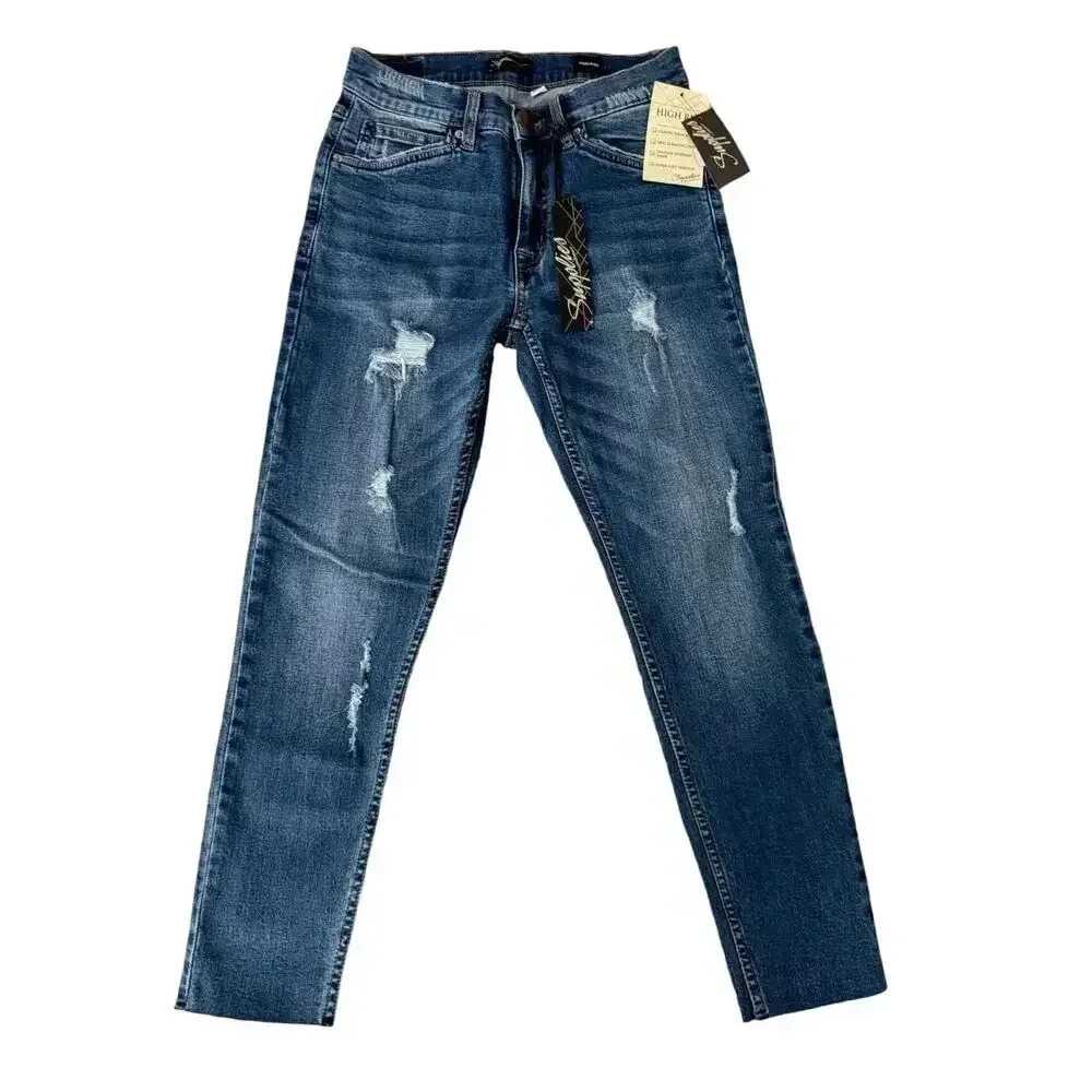 Supplies x Union Bay Maren High‎ Rise Distressed Slim Straight Jeans sz 2P